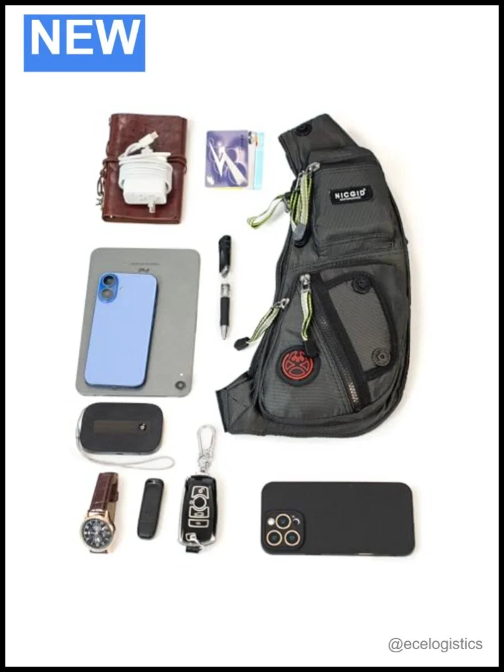 Water-Resistant Nylon Sling Bag Crossbody Backpack Casual Daypack EDC